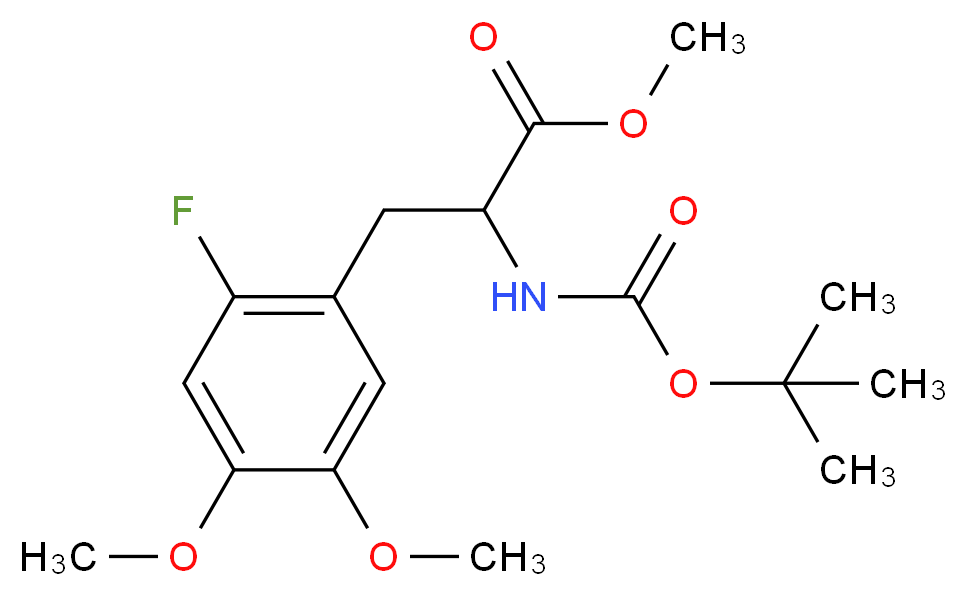 methyl 2-{[(tert-butoxy)carbonyl]amino}-3-(2-fluoro-4,5-dimethoxyphenyl)propanoate_分子结构_CAS_853759-57-6