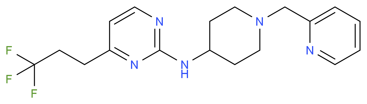 N-[1-(pyridin-2-ylmethyl)piperidin-4-yl]-4-(3,3,3-trifluoropropyl)pyrimidin-2-amine_分子结构_CAS_)