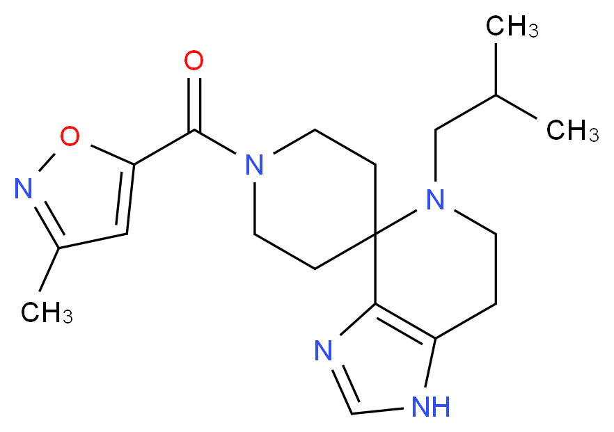 5-isobutyl-1'-[(3-methylisoxazol-5-yl)carbonyl]-1,5,6,7-tetrahydrospiro[imidazo[4,5-c]pyridine-4,4'-piperidine]_分子结构_CAS_)