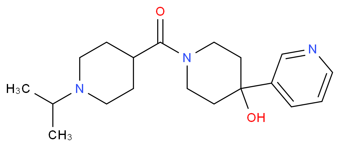 1-[(1-isopropyl-4-piperidinyl)carbonyl]-4-(3-pyridinyl)-4-piperidinol_分子结构_CAS_)