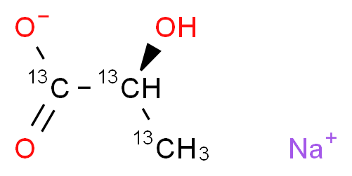 sodium (2S)-2-hydroxy(1,2,3-<sup>1</sup><sup>3</sup>C<sub>3</sub>)propanoate_分子结构_CAS_201595-71-3