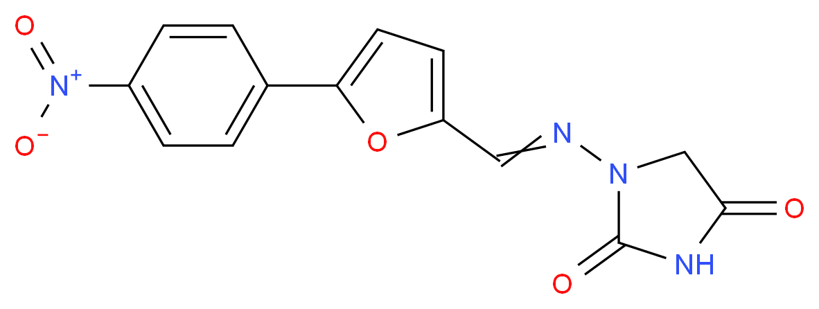1-({[5-(4-nitrophenyl)furan-2-yl]methylidene}amino)imidazolidine-2,4-dione_分子结构_CAS_7261-97-4