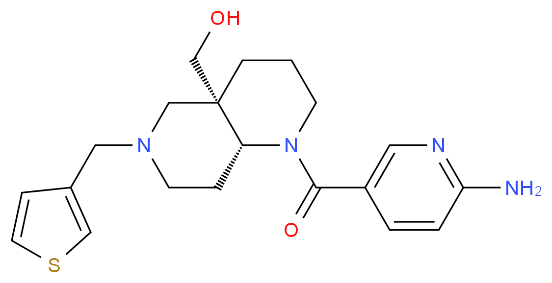 [(4aS*,8aR*)-1-[(6-amino-3-pyridinyl)carbonyl]-6-(3-thienylmethyl)octahydro-1,6-naphthyridin-4a(2H)-yl]methanol_分子结构_CAS_)