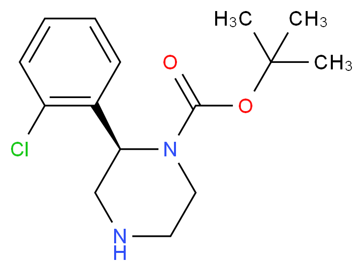 (R)-2-(2-CHLORO-PHENYL)-PIPERAZINE-1-CARBOXYLIC ACID TERT-BUTYL ESTER_分子结构_CAS_)