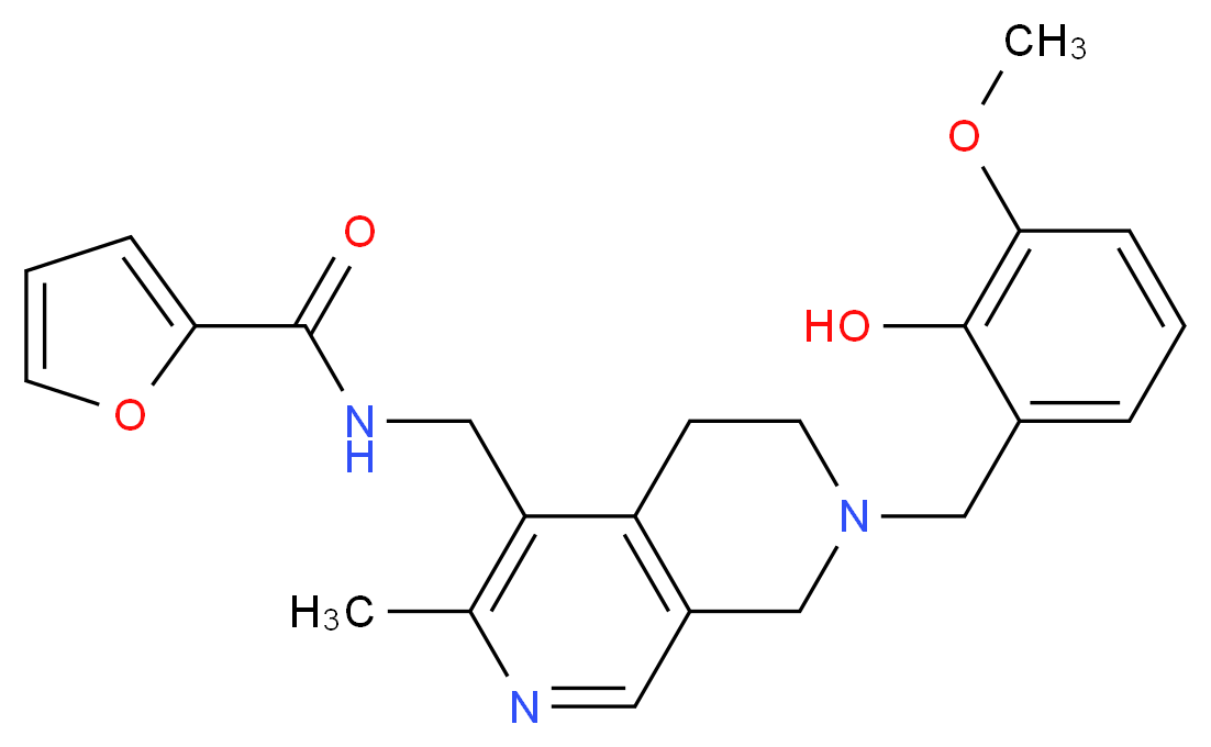 N-{[7-(2-hydroxy-3-methoxybenzyl)-3-methyl-5,6,7,8-tetrahydro-2,7-naphthyridin-4-yl]methyl}-2-furamide_分子结构_CAS_)