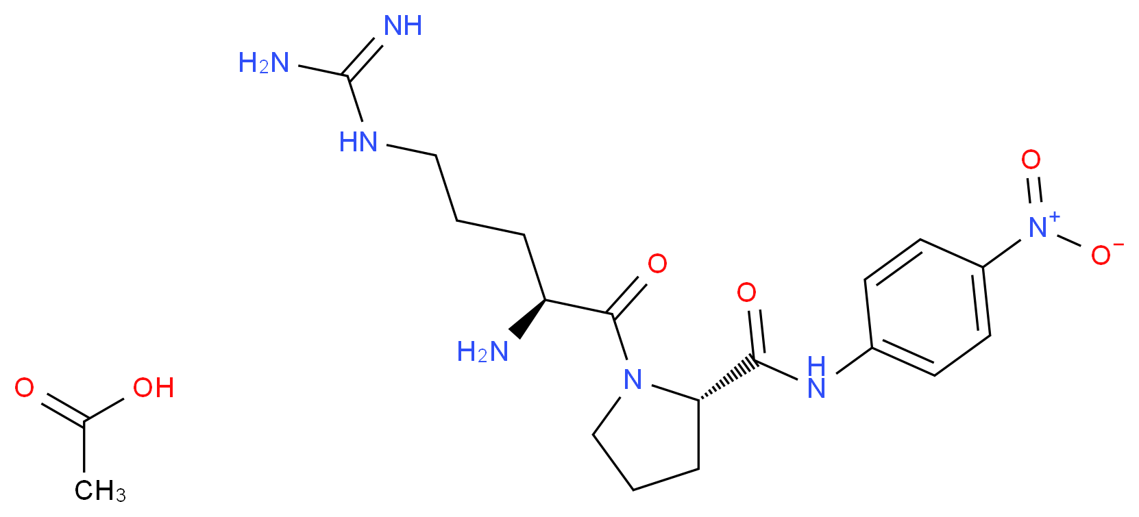 (2S)-1-[(2S)-2-amino-5-carbamimidamidopentanoyl]-N-(4-nitrophenyl)pyrrolidine-2-carboxamide; acetic acid_分子结构_CAS_157054-08-5