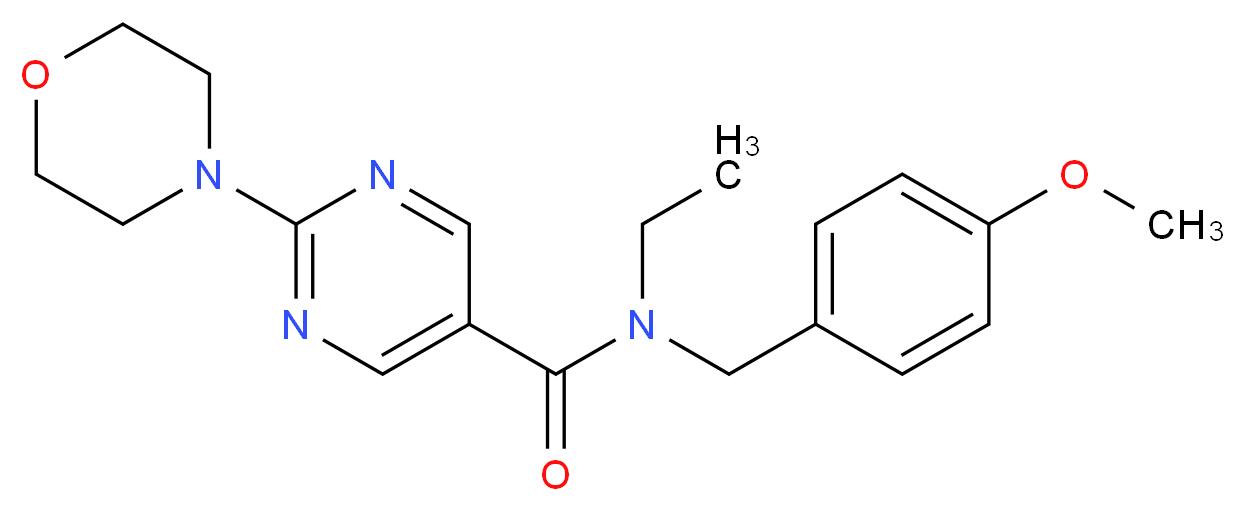 N-ethyl-N-(4-methoxybenzyl)-2-morpholin-4-ylpyrimidine-5-carboxamide_分子结构_CAS_)