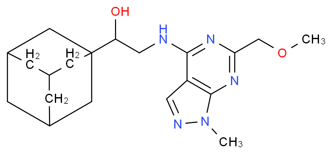 1-(1-adamantyl)-2-{[6-(methoxymethyl)-1-methyl-1H-pyrazolo[3,4-d]pyrimidin-4-yl]amino}ethanol_分子结构_CAS_)