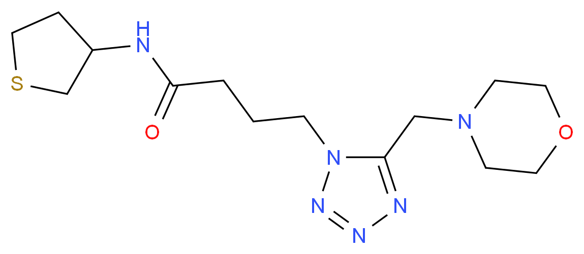 4-[5-(morpholin-4-ylmethyl)-1H-tetrazol-1-yl]-N-(tetrahydro-3-thienyl)butanamide_分子结构_CAS_)