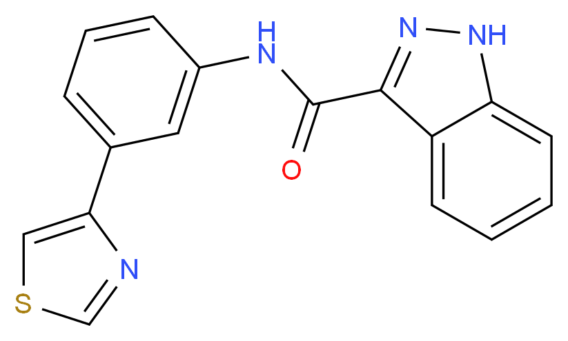N-[3-(1,3-thiazol-4-yl)phenyl]-1H-indazole-3-carboxamide_分子结构_CAS_)