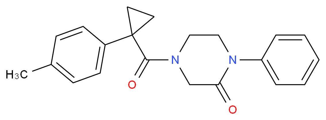 4-{[1-(4-methylphenyl)cyclopropyl]carbonyl}-1-phenyl-2-piperazinone_分子结构_CAS_)
