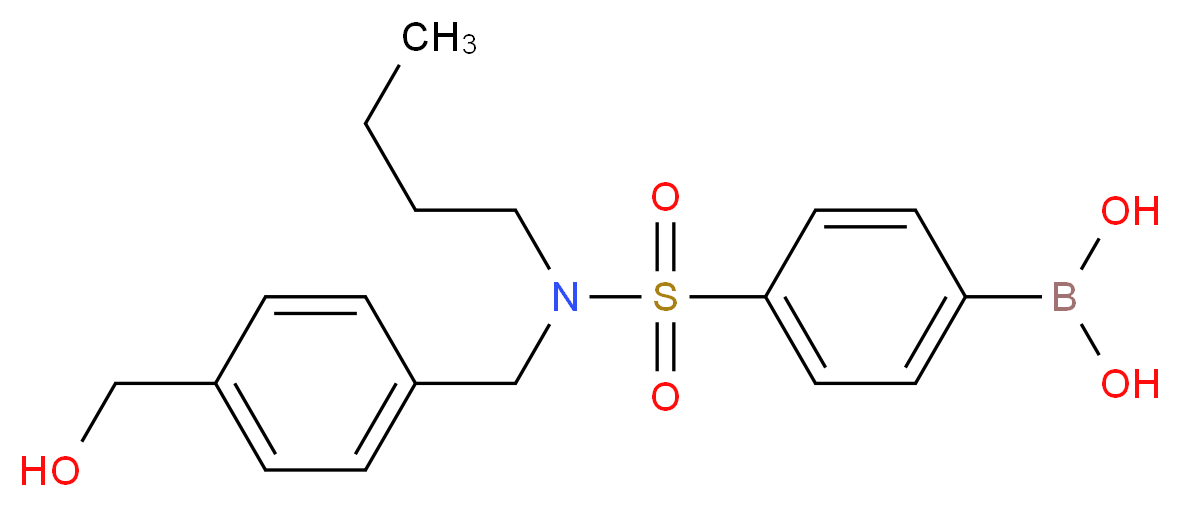 {4-[butyl({[4-(hydroxymethyl)phenyl]methyl})sulfamoyl]phenyl}boronic acid_分子结构_CAS_913835-97-9