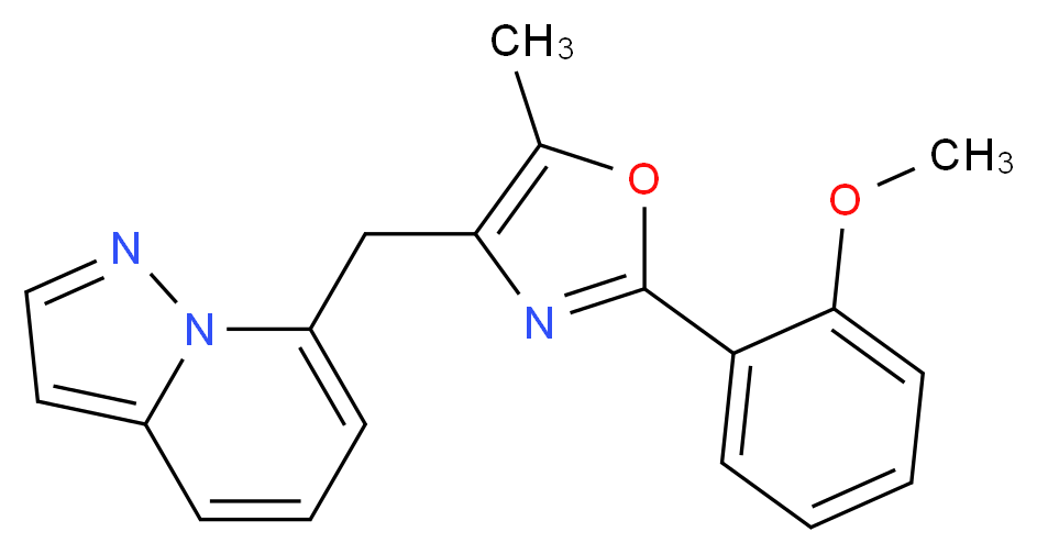 7-{[2-(2-methoxyphenyl)-5-methyl-1,3-oxazol-4-yl]methyl}pyrazolo[1,5-a]pyridine_分子结构_CAS_)