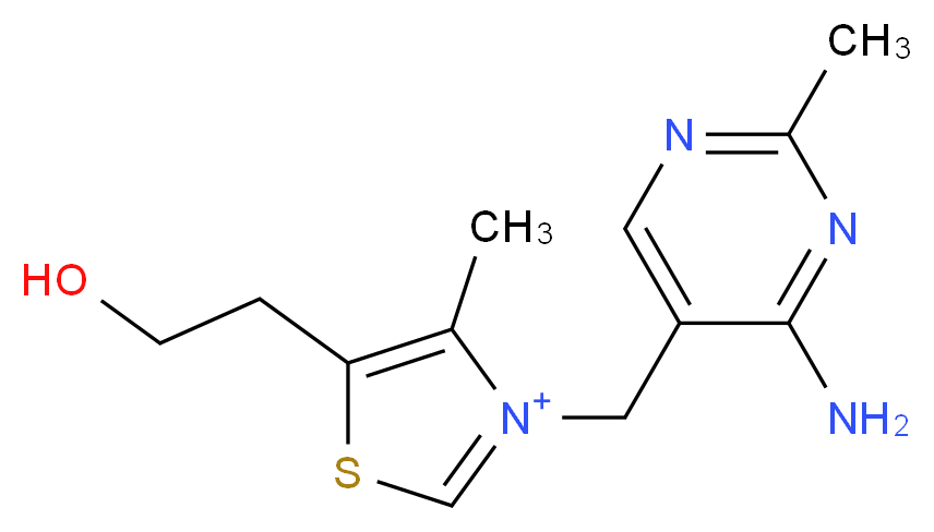 3-[(4-amino-2-methylpyrimidin-5-yl)methyl]-5-(2-hydroxyethyl)-4-methyl-1,3-thiazol-3-ium_分子结构_CAS_59-43-8