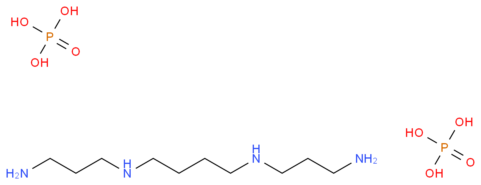 (3-aminopropyl)({4-[(3-aminopropyl)amino]butyl})amine; bis(phosphoric acid)_分子结构_CAS_3891-79-0
