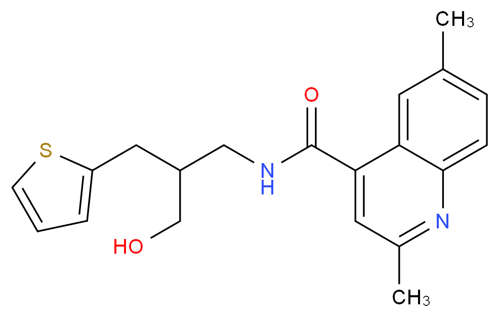 N-[3-hydroxy-2-(2-thienylmethyl)propyl]-2,6-dimethyl-4-quinolinecarboxamide_分子结构_CAS_)