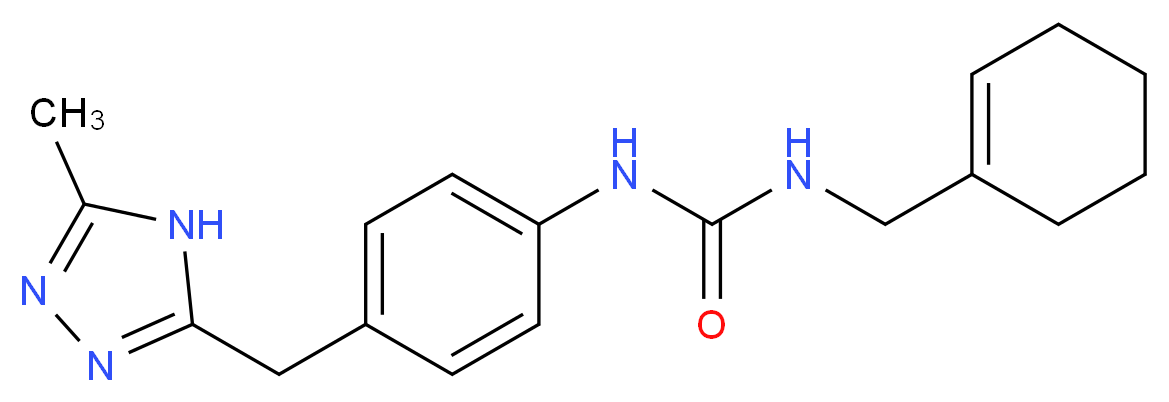 N-(cyclohex-1-en-1-ylmethyl)-N'-{4-[(5-methyl-4H-1,2,4-triazol-3-yl)methyl]phenyl}urea_分子结构_CAS_)