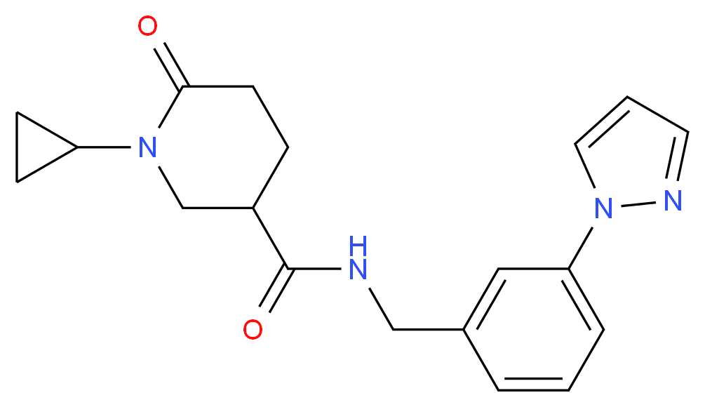 1-cyclopropyl-6-oxo-N-[3-(1H-pyrazol-1-yl)benzyl]-3-piperidinecarboxamide_分子结构_CAS_)