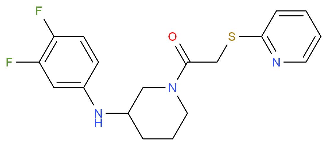 N-(3,4-difluorophenyl)-1-[(2-pyridinylthio)acetyl]-3-piperidinamine_分子结构_CAS_)