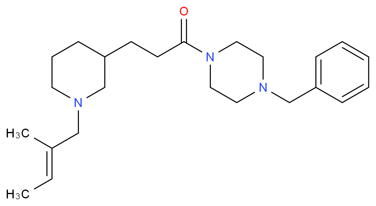 1-benzyl-4-(3-{1-[(2E)-2-methyl-2-buten-1-yl]-3-piperidinyl}propanoyl)piperazine_分子结构_CAS_)
