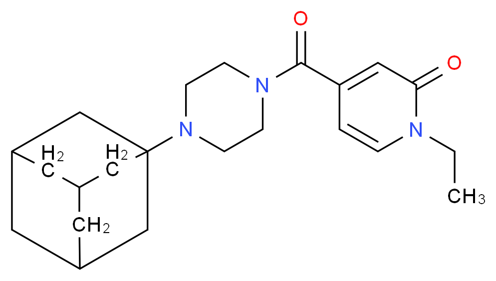 4-{[4-(1-adamantyl)-1-piperazinyl]carbonyl}-1-ethyl-2(1H)-pyridinone_分子结构_CAS_)