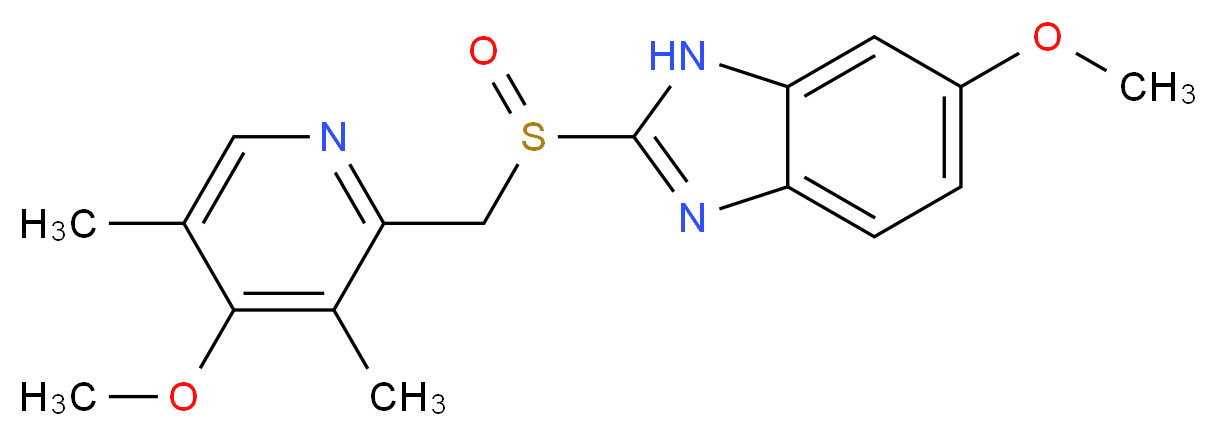 5-methoxy-2-((4-methoxy-3,5-dimethyl-pyridin-2-yl)methylsulfinyl)-3h-benzoimidazole_分子结构_CAS_73590-58-6)