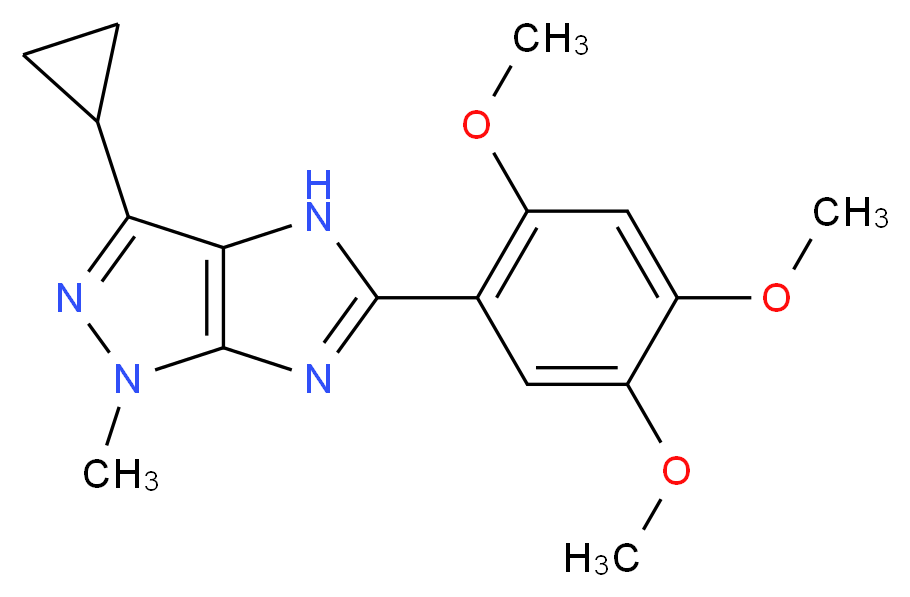 3-cyclopropyl-1-methyl-5-(2,4,5-trimethoxyphenyl)-1,4-dihydroimidazo[4,5-c]pyrazole_分子结构_CAS_)