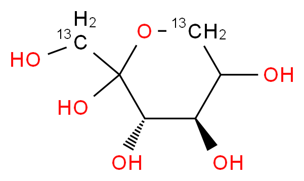 (3S,4S)-2-[hydroxy(<sup>1</sup><sup>3</sup>C)methyl](6-<sup>1</sup><sup>3</sup>C)oxane-2,3,4,5-tetrol_分子结构_CAS_287100-71-4