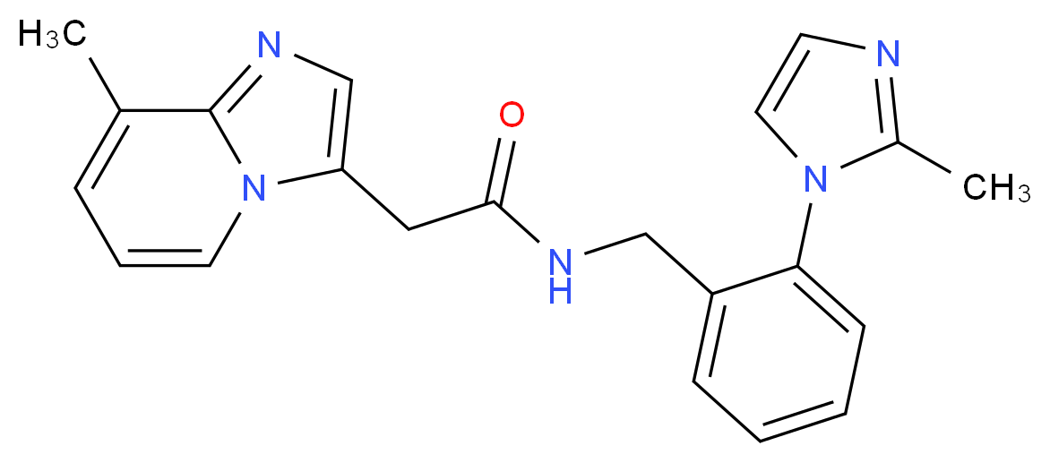 N-[2-(2-methyl-1H-imidazol-1-yl)benzyl]-2-(8-methylimidazo[1,2-a]pyridin-3-yl)acetamide_分子结构_CAS_)