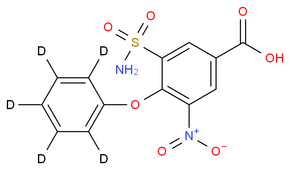 3-nitro-4-(<sup>2</sup>H<sub>5</sub>)phenoxy-5-sulfamoylbenzoic acid_分子结构_CAS_1072125-53-1