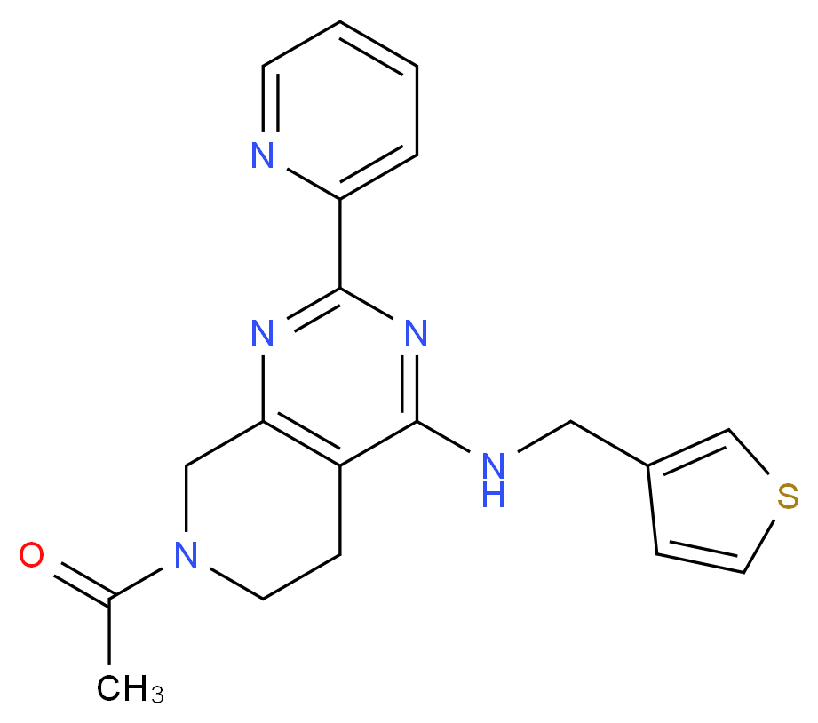 7-acetyl-2-(2-pyridinyl)-N-(3-thienylmethyl)-5,6,7,8-tetrahydropyrido[3,4-d]pyrimidin-4-amine_分子结构_CAS_)