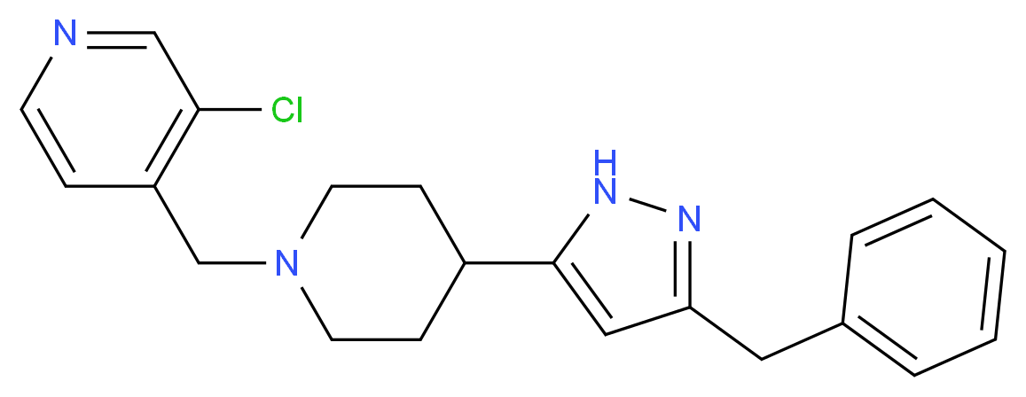 4-{[4-(3-benzyl-1H-pyrazol-5-yl)piperidin-1-yl]methyl}-3-chloropyridine_分子结构_CAS_)