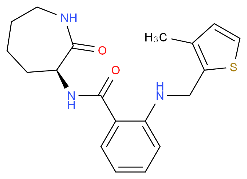 2-{[(3-methyl-2-thienyl)methyl]amino}-N-[(3S)-2-oxoazepan-3-yl]benzamide_分子结构_CAS_)