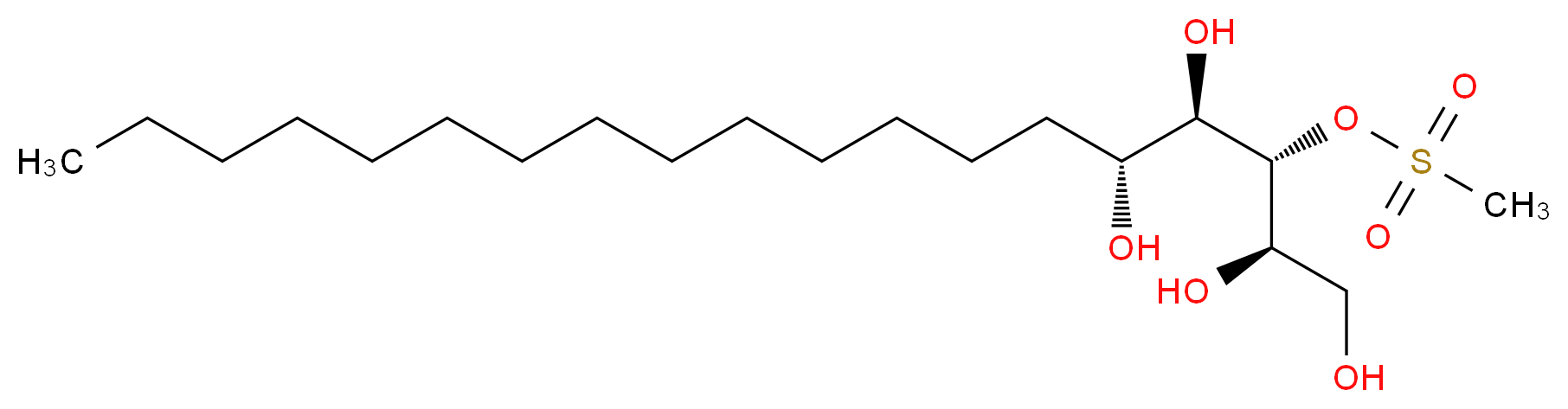 (2R,3R,4R,5R)-1,2,4,5-tetrahydroxynonadecan-3-yl methanesulfonate_分子结构_CAS_570414-11-8