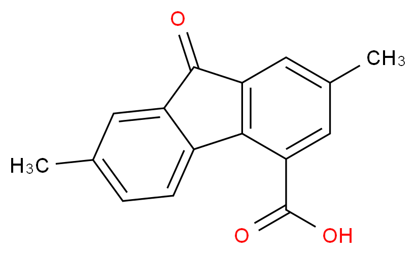 2,7-dimethyl-9-oxo-9H-fluorene-4-carboxylic acid_分子结构_CAS_500536-41-4