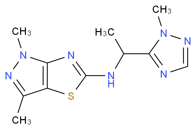1,3-dimethyl-N-[1-(1-methyl-1H-1,2,4-triazol-5-yl)ethyl]-1H-pyrazolo[3,4-d][1,3]thiazol-5-amine_分子结构_CAS_)
