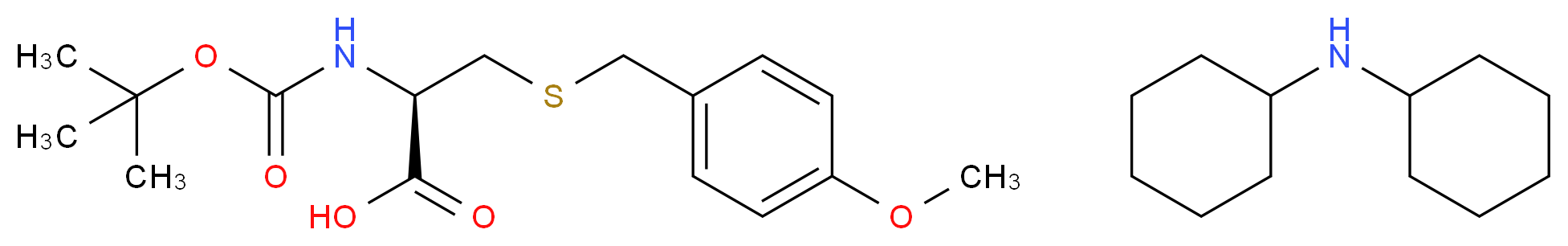 (2R)-2-{[(tert-butoxy)carbonyl]amino}-3-{[(4-methoxyphenyl)methyl]sulfanyl}propanoic acid; N-cyclohexylcyclohexanamine_分子结构_CAS_31025-14-6