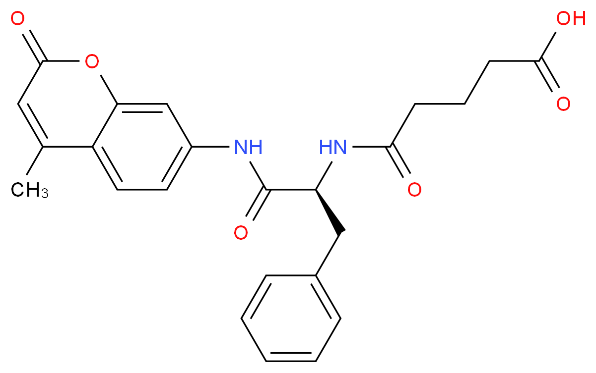 4-{[(1S)-1-[(4-methyl-2-oxo-2H-chromen-7-yl)carbamoyl]-2-phenylethyl]carbamoyl}butanoic acid_分子结构_CAS_58632-47-6