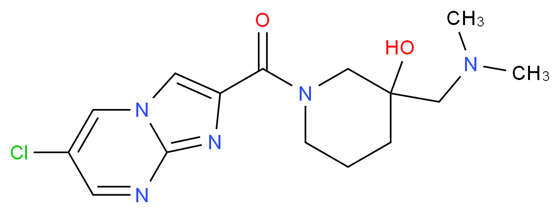 1-[(6-chloroimidazo[1,2-a]pyrimidin-2-yl)carbonyl]-3-[(dimethylamino)methyl]-3-piperidinol_分子结构_CAS_)