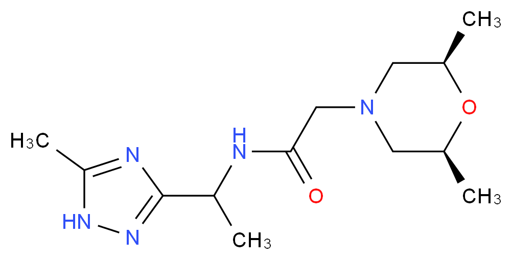2-[(2R*,6S*)-2,6-dimethylmorpholin-4-yl]-N-[1-(5-methyl-1H-1,2,4-triazol-3-yl)ethyl]acetamide_分子结构_CAS_)
