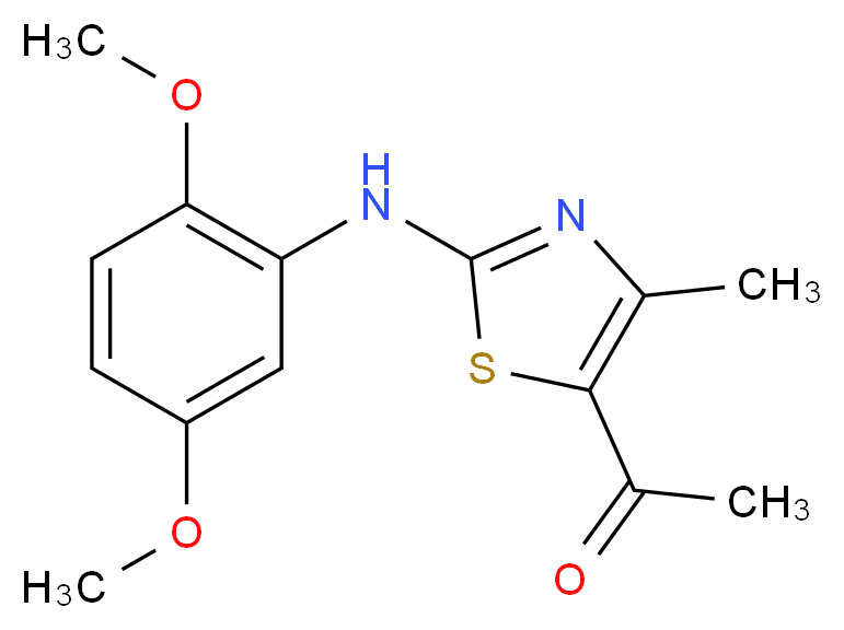 1-{2-[(2,5-dimethoxyphenyl)amino]-4-methyl-1,3-thiazol-5-yl}ethan-1-one_分子结构_CAS_398472-44-1