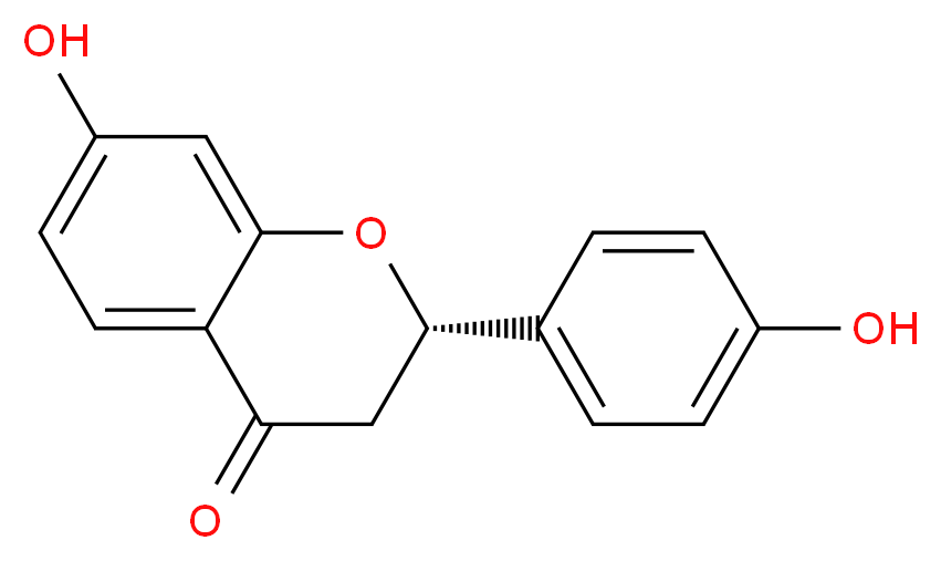 (2S)-7-hydroxy-2-(4-hydroxyphenyl)-3,4-dihydro-2H-1-benzopyran-4-one_分子结构_CAS_578-86-9