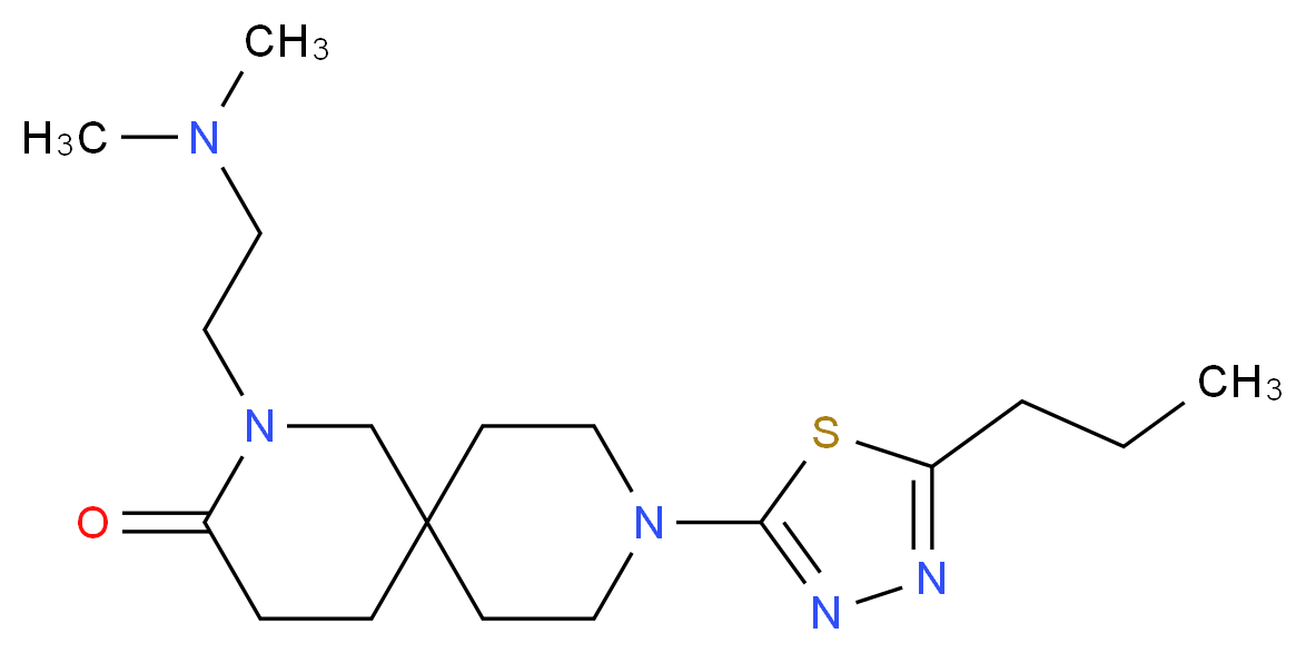 2-[2-(dimethylamino)ethyl]-9-(5-propyl-1,3,4-thiadiazol-2-yl)-2,9-diazaspiro[5.5]undecan-3-one_分子结构_CAS_)