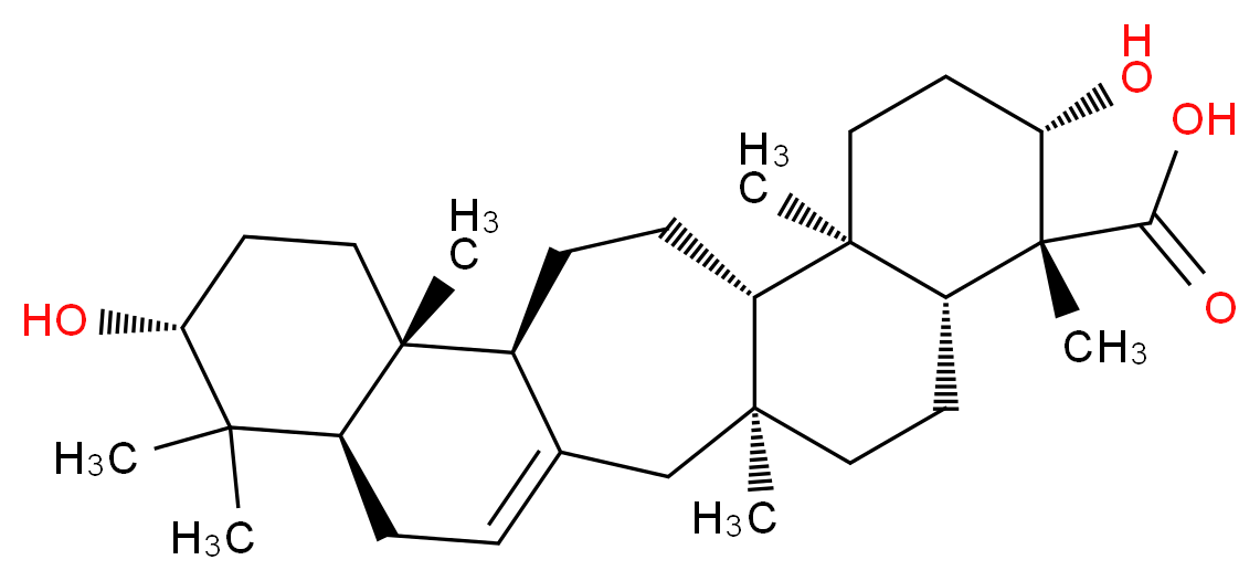 (3S,6R,7R,8S,11R,12S,15S,16R,19R,21R)-8,19-dihydroxy-3,7,11,16,20,20-hexamethylpentacyclo[13.8.0.0<sup>3</sup>,<sup>1</sup><sup>2</sup>.0<sup>6</sup>,<sup>1</sup><sup>1</sup>.0<sup>1</sup><sup>6</sup>,<sup>2</sup><sup>1</sup>]tricos-1(23)-ene-7-carboxylic acid_分子结构_CAS_53755-77-4