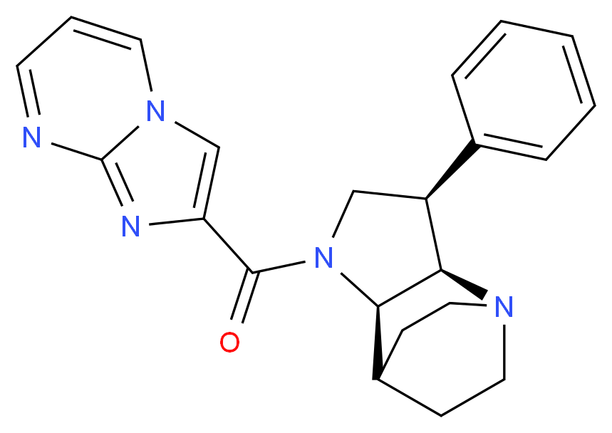 (3R*,3aR*,7aR*)-1-(imidazo[1,2-a]pyrimidin-2-ylcarbonyl)-3-phenyloctahydro-4,7-ethanopyrrolo[3,2-b]pyridine_分子结构_CAS_)