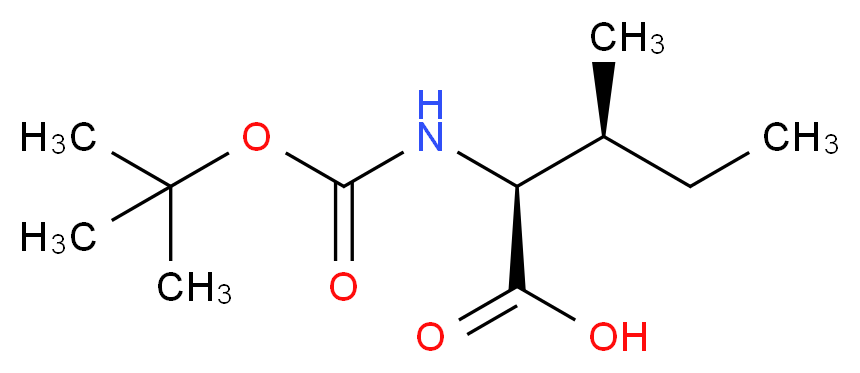 (2S,3S)-2-{[(tert-butoxy)carbonyl]amino}-3-methylpentanoic acid_分子结构_CAS_13139-16-7