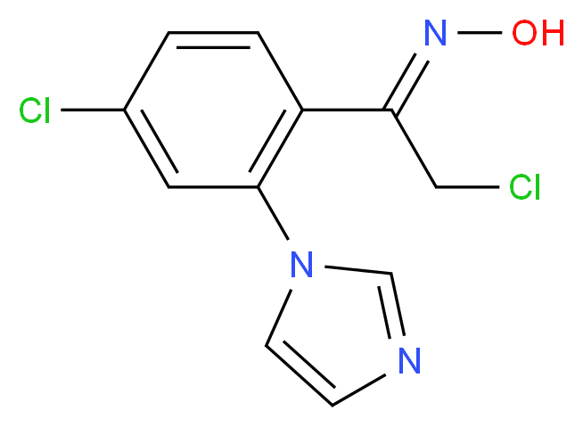(Z)-N-{2-chloro-1-[4-chloro-2-(1H-imidazol-1-yl)phenyl]ethylidene}hydroxylamine_分子结构_CAS_64211-06-9