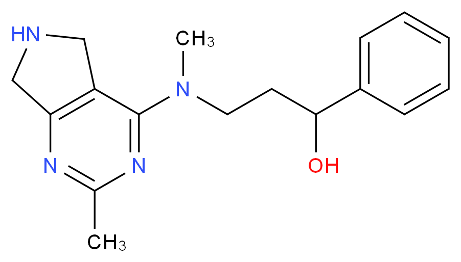 3-[methyl(2-methyl-6,7-dihydro-5H-pyrrolo[3,4-d]pyrimidin-4-yl)amino]-1-phenylpropan-1-ol_分子结构_CAS_)
