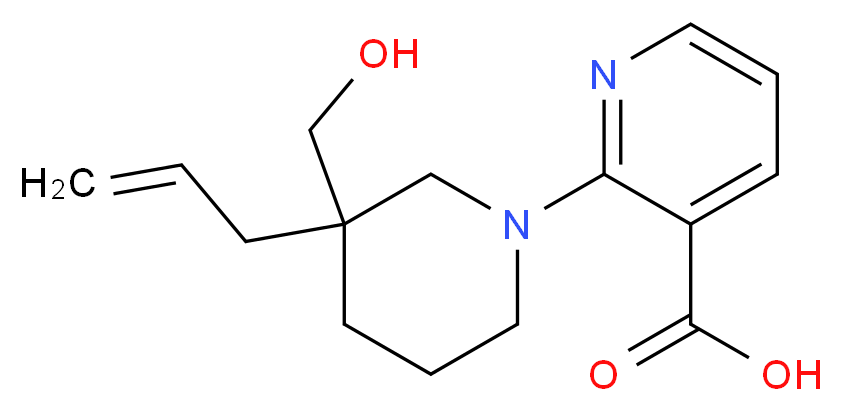 2-[3-allyl-3-(hydroxymethyl)-1-piperidinyl]nicotinic acid_分子结构_CAS_)