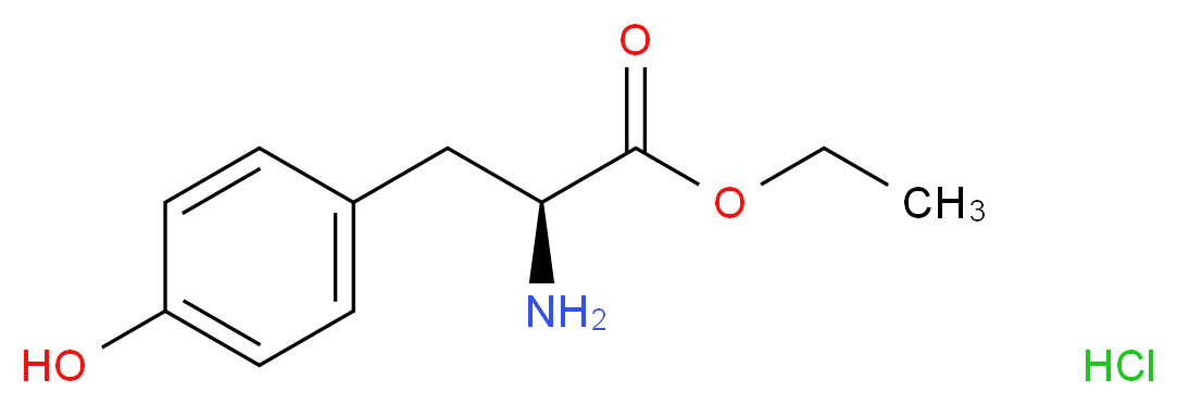 ethyl (2S)-2-amino-3-(4-hydroxyphenyl)propanoate hydrochloride_分子结构_CAS_4089-07-0